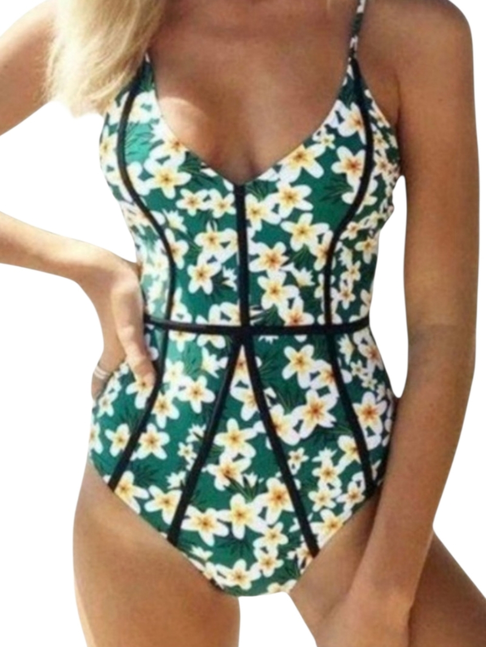 Cupshe Young And Vigor One Pc Swimsuit,   Sz M